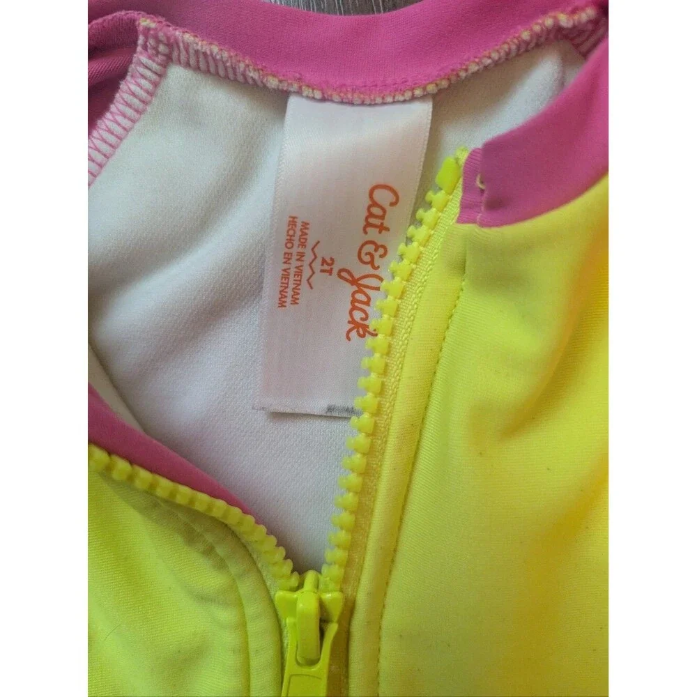 Cat & Jack Color Block Long Sleeve Toddler Swimsuit Size 2T